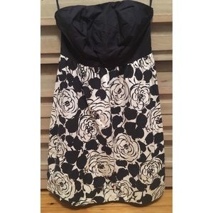 Anthropologie strapless floral dress